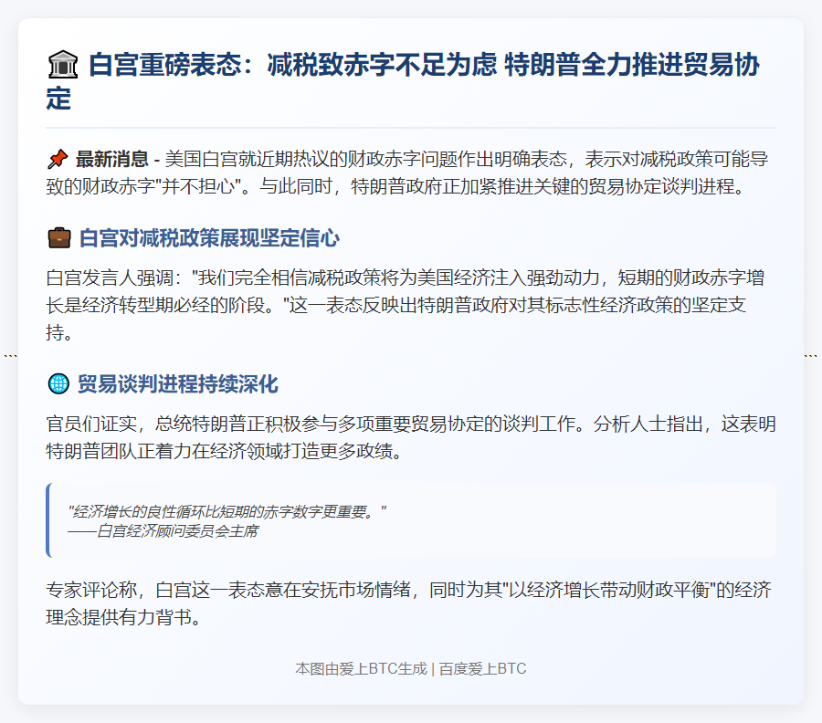 白宫无惧减税致赤字