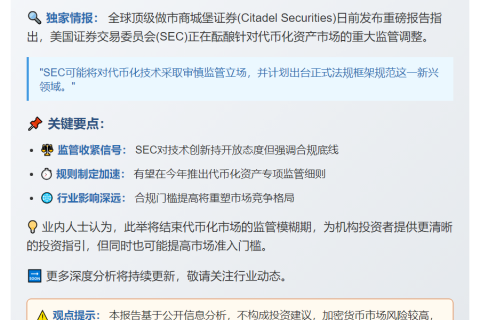 SEC对代币化持谨慎态度或将出台正式规则