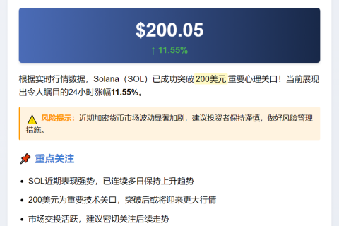 "SOL突破200美元"