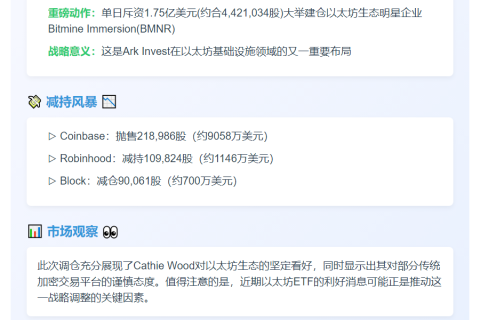 "Cathie Wood买入1.75亿美元BMNR"