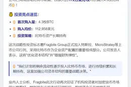 Fragbite购入4.3枚BTC 启动比特币财库