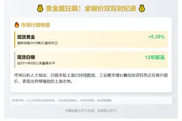 金价突破3410美元 银价创9年新高