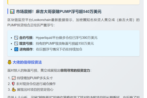 "麻吉大哥"黄立成PUMP浮亏超540万