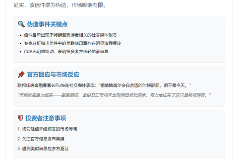 网传伪造鲍威尔辞职信热传