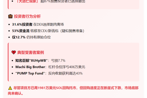 **PUMP代币仅12.7%预售买家未抛售**