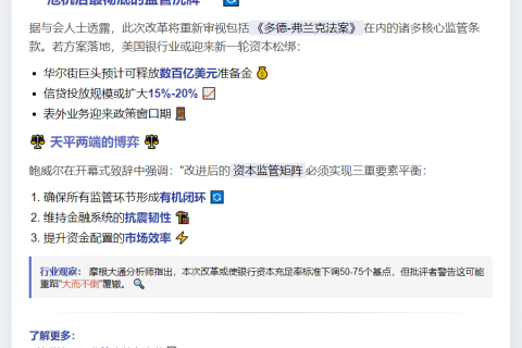 美联储商讨银行业监管改革
