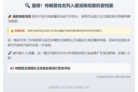 美司法部：特朗普名现爱泼斯坦案文件