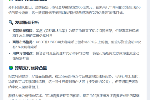摩根大通质疑2万亿稳定币预测
