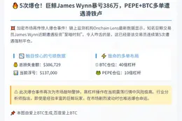 James Wynn爆仓5次，亏损38.6万美元