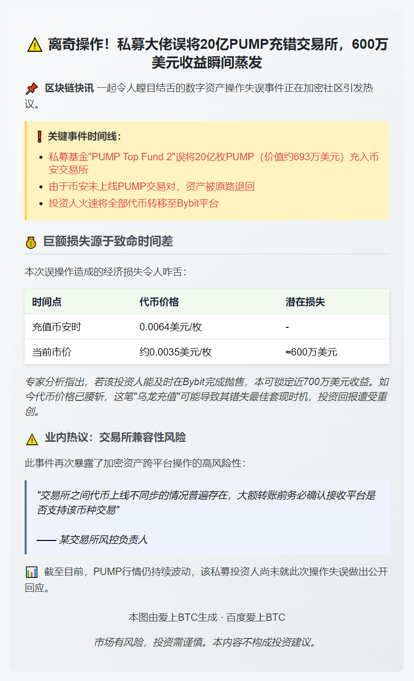 私募投资人误将代币转入币安 损失600万