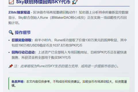 Sky联创持续回购SKY代币