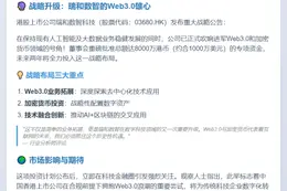 瑞和数智投8000万港币布局Web3.0与加密资产