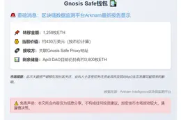 API3 DAO转移1258 ETH至Gnosis Safe代理地址