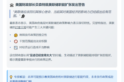美财长批美联储干预经济