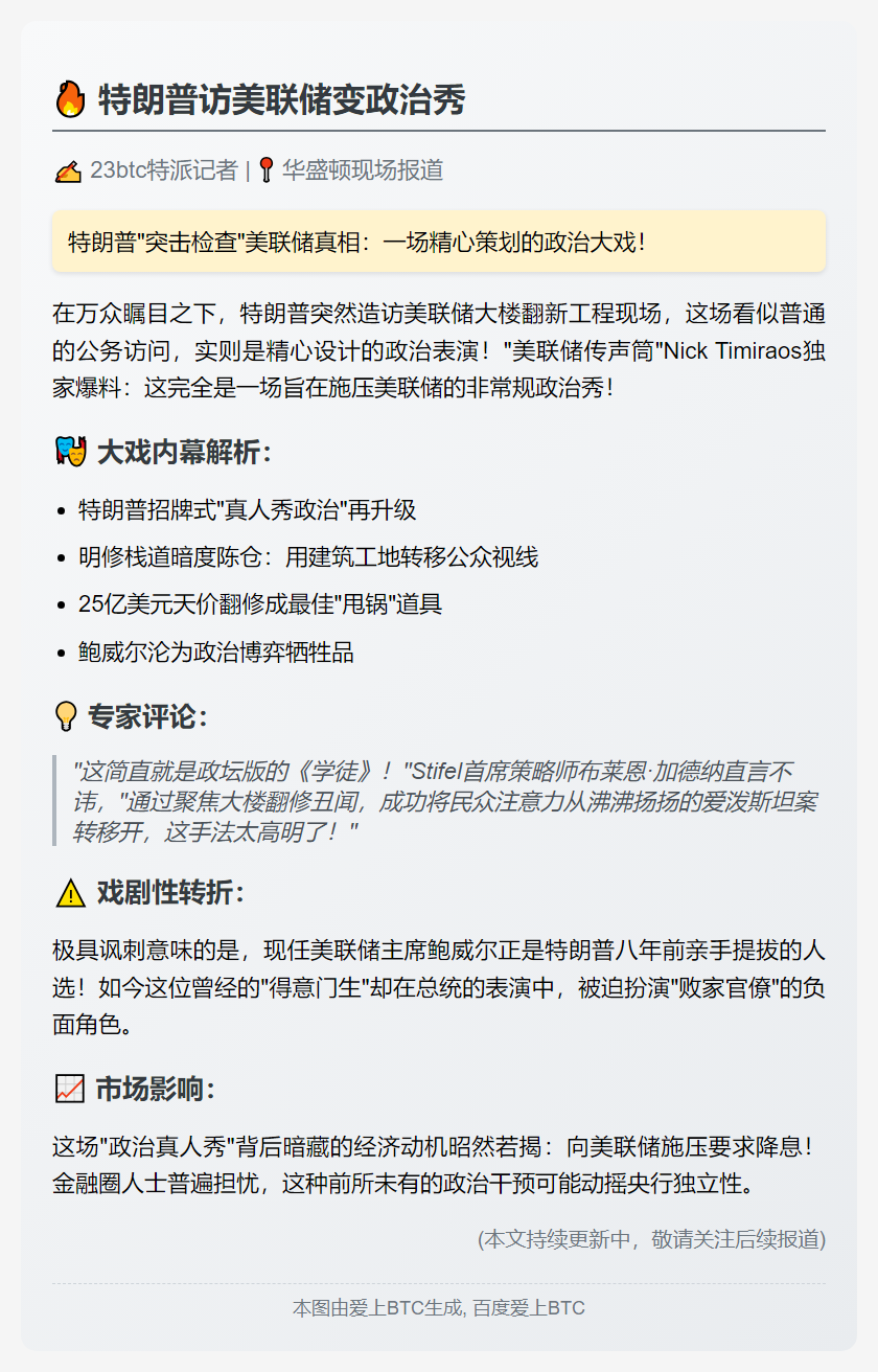 特朗普访美联储变政治秀