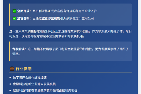 尼日利亚SEC向合规稳定币企业开放