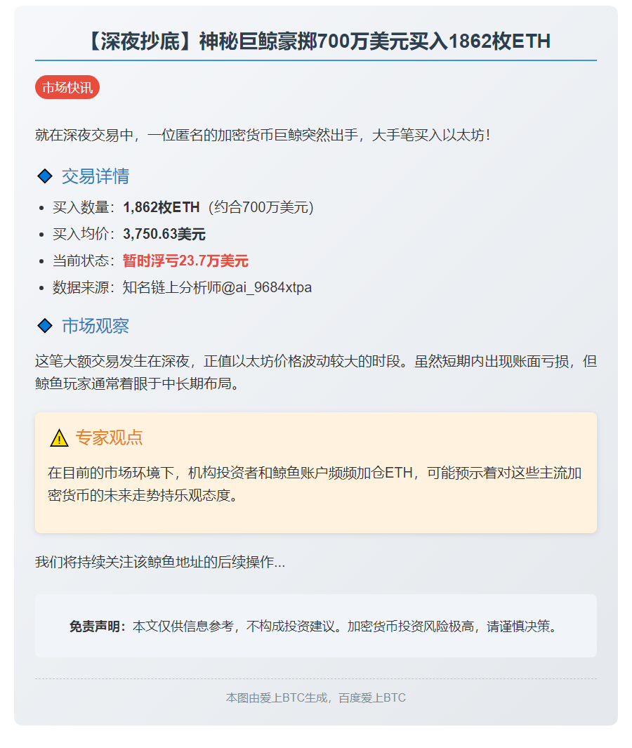 鲸鱼8小时狂扫1862枚ETH