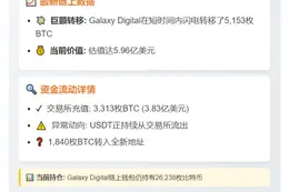 银河地址转出5153枚BTC 价值5.96亿