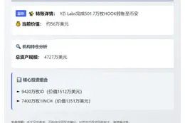 505万HOOK转Binance 价值56万美元