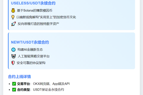 OKX上线USELESS、NEWT永续合约