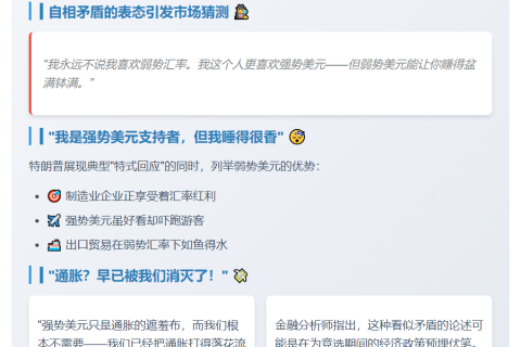 特朗普美元政策矛盾引争议