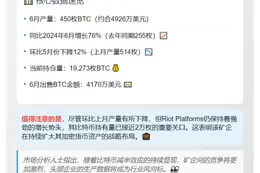 Riot Platforms 6月产出450BTC 持有量达19273BTC