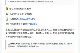 SPX巨鲸从Bybit提取373万美元代币