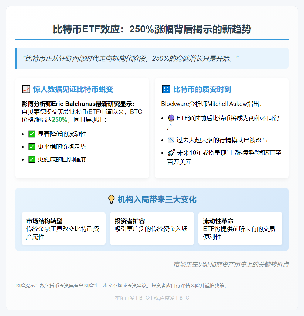 贝莱德ETF申请后BTC涨250%波动性降