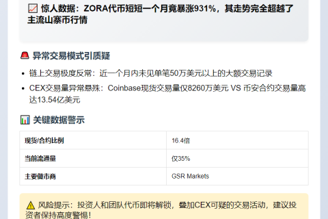 ZORA暴涨疑为CEX资金操盘