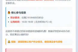"Binance新项目DELABS门槛218积分"