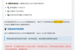 巨鲸5个月后从CEX提取3711枚ETH 价值1458万美元