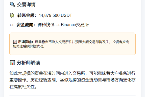 "4487万USDT转入Binance"