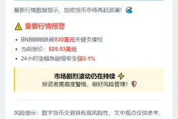 BNB跌破830美元