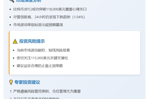比特币涨破11.8万美元