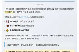 "一交易者凌晨加空21枚BTC 仓位超3000万美元"