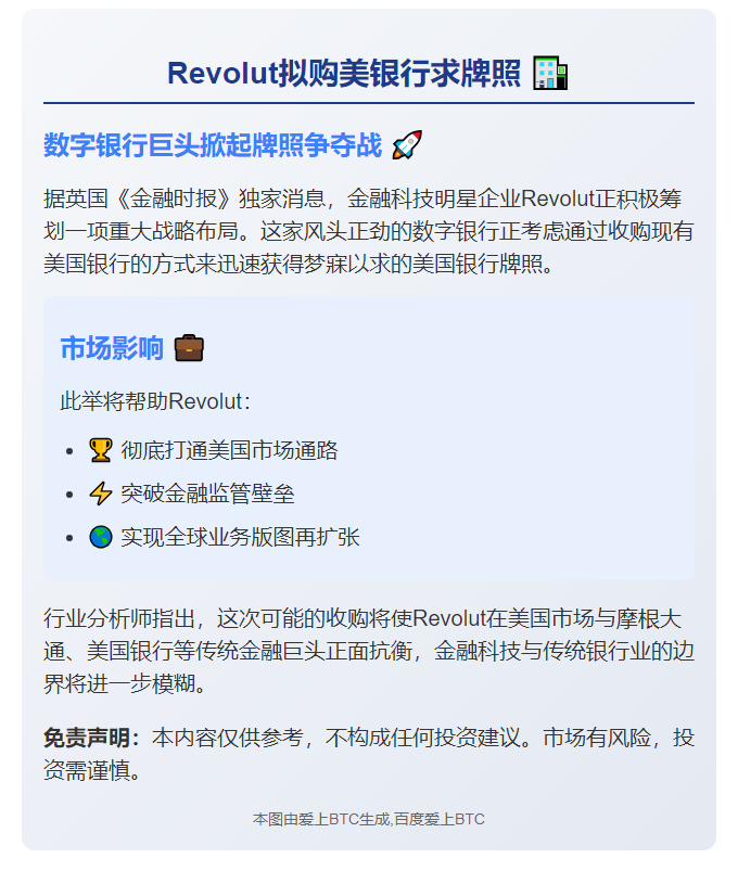 Revolut拟购美银行求牌照
