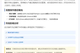 鲸鱼清仓ETH盈利600万