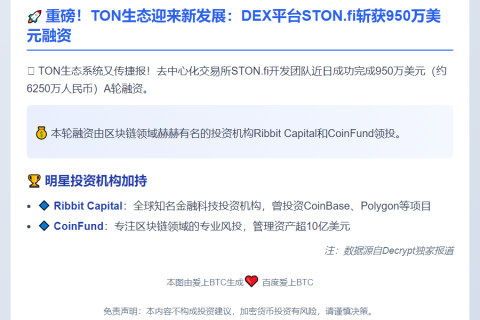 STON.fi获950万美元A轮融资