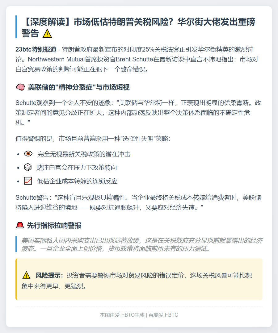 美股无视特朗普关税威胁存风险