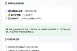 贝莱德持有113亿ETH，占流通量2.46%