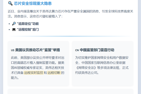 网信办约谈英伟达涉芯片漏洞安全风险