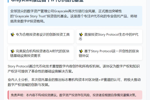"Grayscale推出Story Protocol基金"