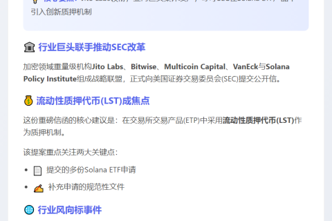 机构联名促SEC批准Solana ETF纳入质押代币