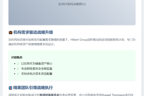 比特币财库计划 由Hilbert Group推出