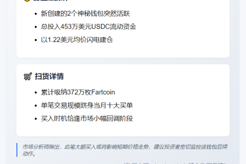 "巨鲸453万美金豪购372万Fartcoin！"