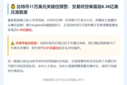 比特币若破11万刀，CEX空单清算或超6亿