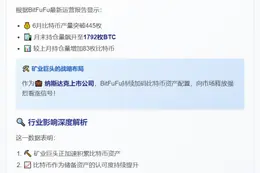 BitFuFu比特币持仓达1792枚