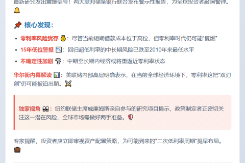 美联储：经济不明或再陷零利率