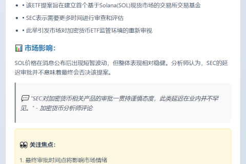SEC推迟批准富达Solana现货ETF