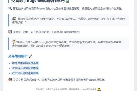 "交易员Eugene调整头寸应对震荡"